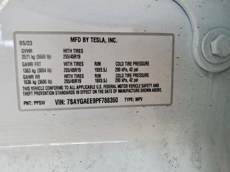 Aukcja sprzedaży 2023 Tesla Model Y, vin: 7SAYGAEE9PF788350, numer aukcji: 49773476