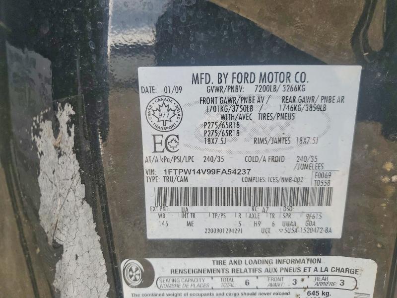 Aukcja sprzedaży 2009 Ford F150, vin: 1FTPW14V99FA54237, numer aukcji: 50677306