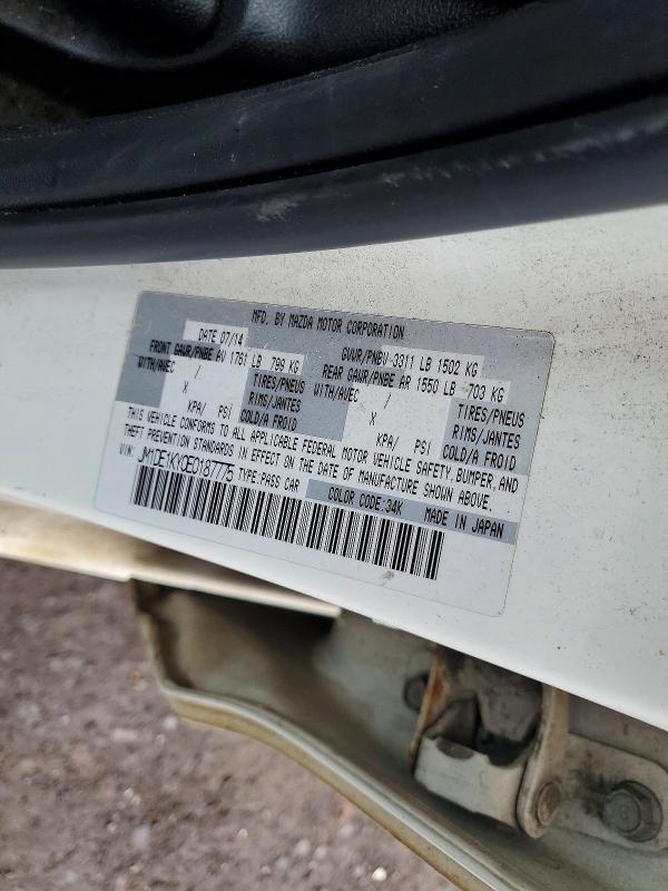 2014 Mazda Mazda2 მანქანა იყიდება აუქციონზე, vin: JM1DE1KY0E0187775, აუქციონის ნომერი: 48462746