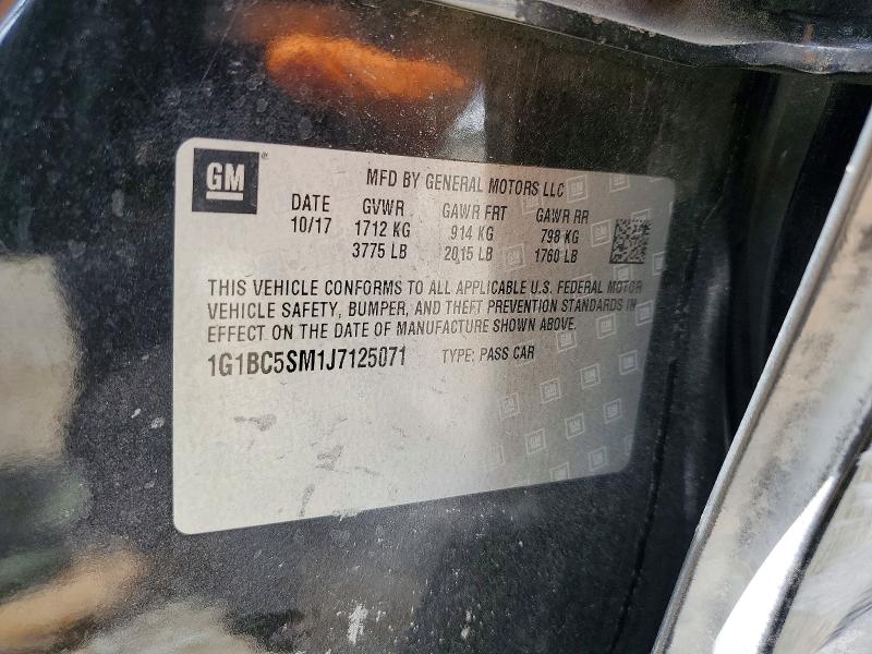 Продажа на аукционе авто 2018 Chevrolet Cruze, vin: 1G1BC5SM1J7125071, номер лота: 51626156