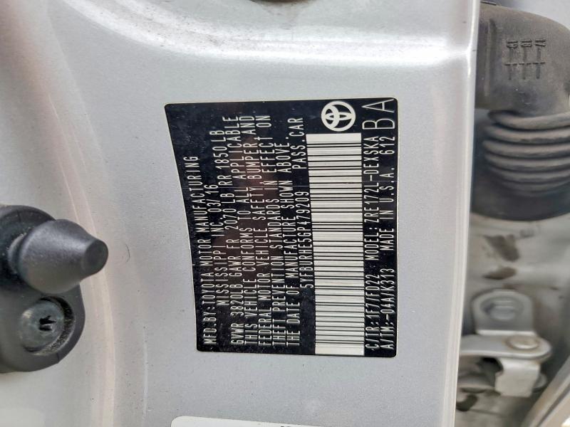 51636596 :رقم المزاد ، 5YFBURHE5GP479209 vin ، 2016 Toyota Corolla مزاد بيع