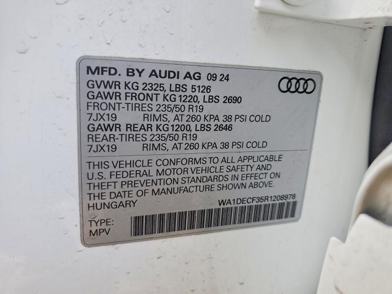 Продаж на аукціоні авто 2024 Audi Q3, vin: WA1DECF35R1208978, номер лоту: 49716696