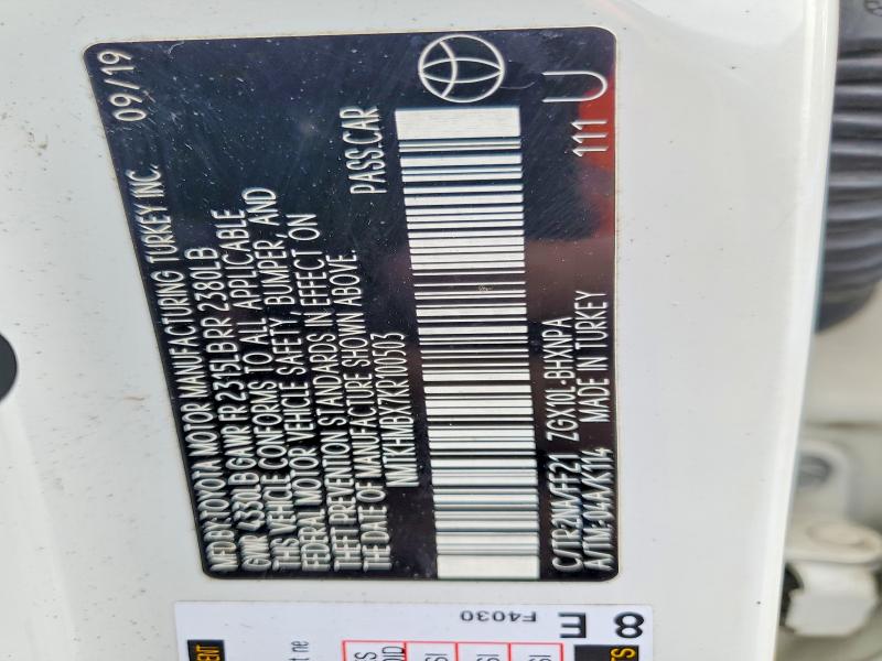 Продаж на аукціоні авто 2019 Toyota C-hr, vin: NMTKHMBX7KR100503, номер лоту: 51658536