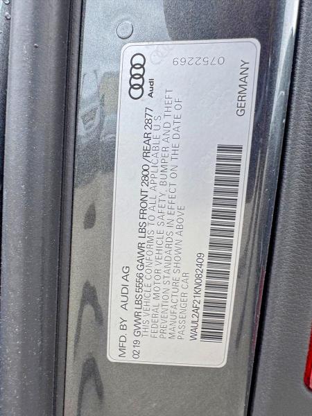 Продажа на аукционе авто 2019 Audi A6, vin: WAUL2AF21KN082409, номер лота: 51712326