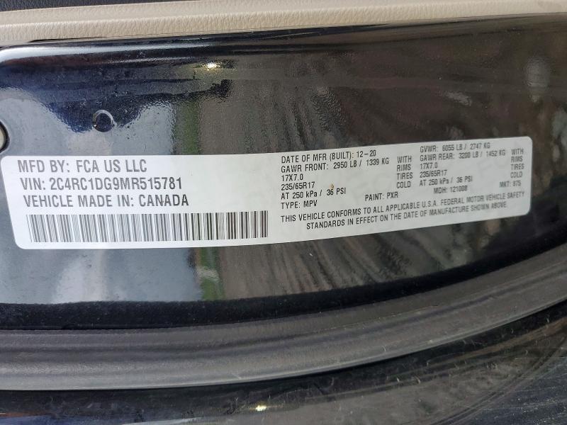 2021 Chrysler Voyager მანქანა იყიდება აუქციონზე, vin: 2C4RC1DG9MR515781, აუქციონის ნომერი: 50342086
