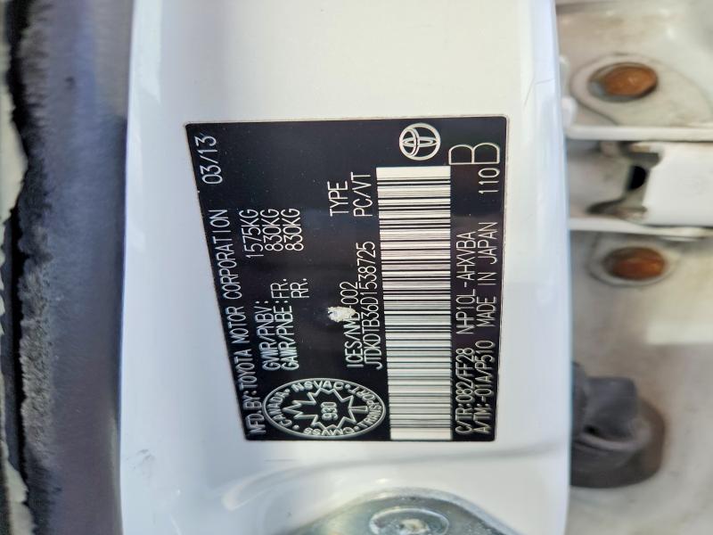 50499586 :رقم المزاد ، JTDKDTB36D1538725 vin ، 2013 Toyota Prius C مزاد بيع