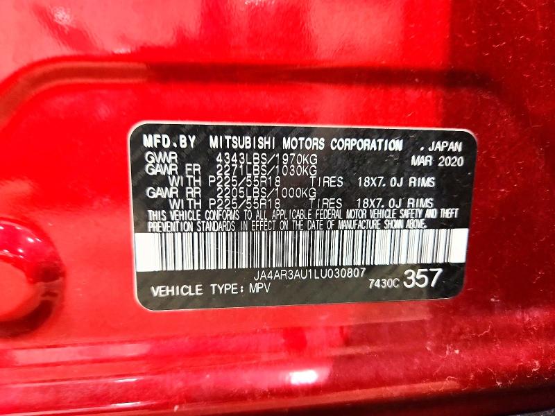 Aukcja sprzedaży 2020 Mitsubishi Outlander Sport, vin: JA4AR3AU1LU030807, numer aukcji: 49279156