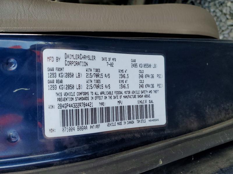 Продажа на аукционе авто 2002 Dodge Grand Caravan, vin: 2B4GP44322R784421, номер лота: 49485746