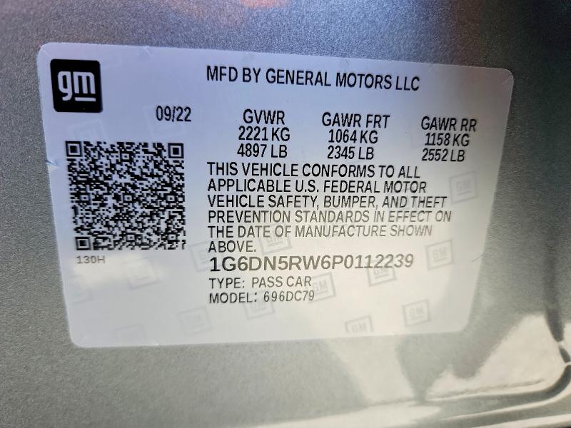 Продажа на аукционе авто 2023 Cadillac Ct5, vin: 1G6DN5RW6P0112239, номер лота: 51571086