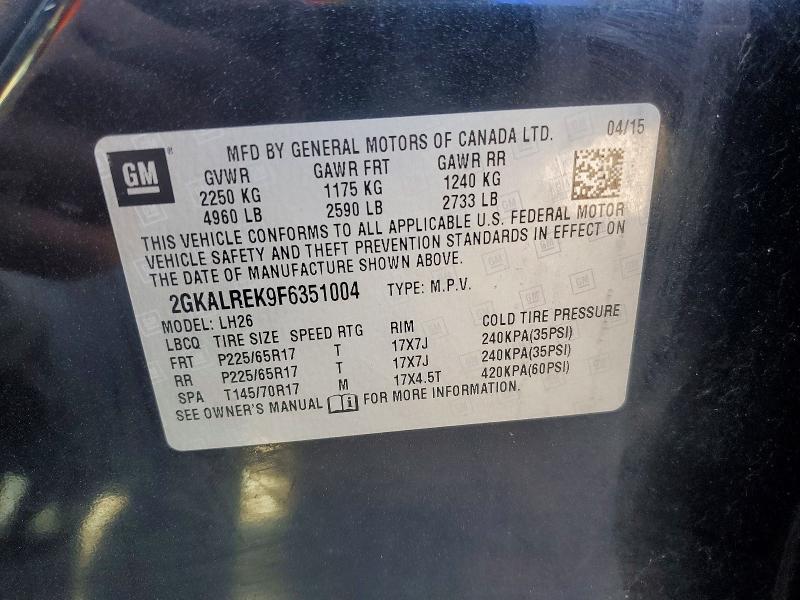 Продажа на аукционе авто 2015 Gmc Terrain, vin: 2GKALREK9F6351004, номер лота: 50497146