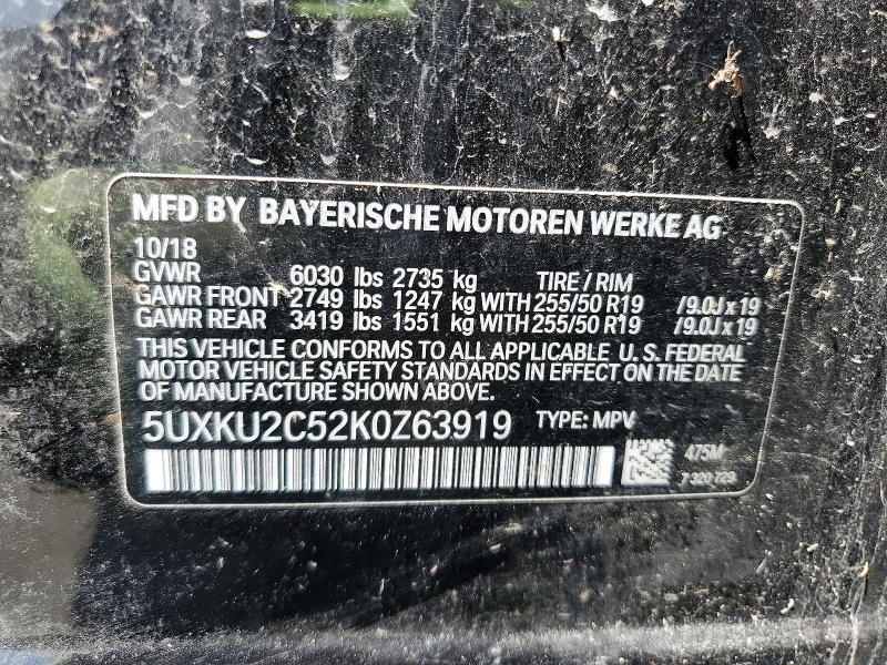 Aukcja sprzedaży 2019 Bmw X6, vin: 5UXKU2C52K0Z63919, numer aukcji: 48390326