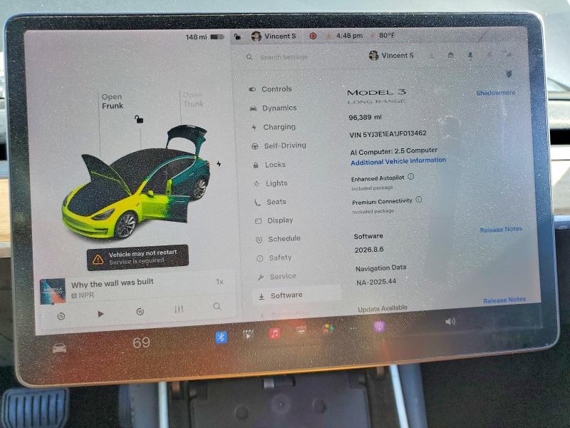 2018 Tesla Model 3 მანქანა იყიდება აუქციონზე, vin: 5YJ3E1EA1JF013462, აუქციონის ნომერი: 51120686