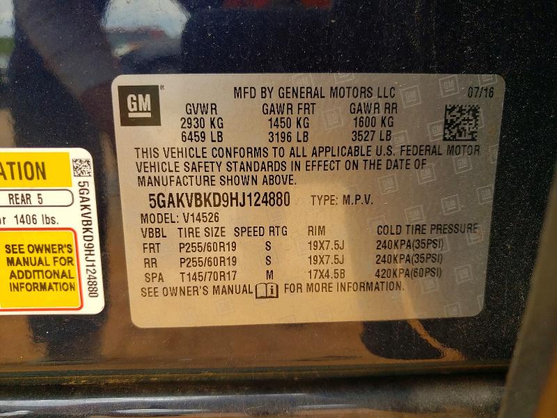 Продажа на аукционе авто 2017 Buick Enclave, vin: 5GAKVBKD9HJ124880, номер лота: 50683596