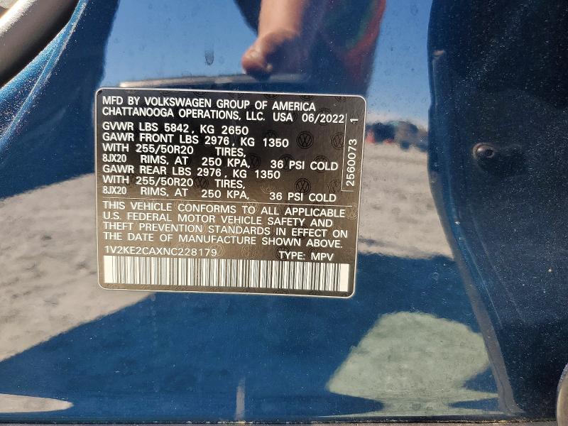 Продаж на аукціоні авто 2022 Volkswagen Atlas Cross Sport, vin: 1V2KE2CAXNC228179, номер лоту: 49083856