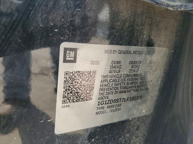 Продаж на аукціоні авто 2020 Chevrolet Malibu, vin: 1G1ZD5ST7LF101370, номер лоту: 51572836