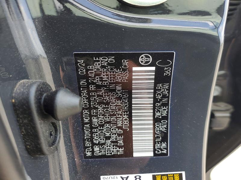 Aukcja sprzedaży 2024 Toyota Corolla Hybrid, vin: JTDBCMFE1R3047611, numer aukcji: 49802966