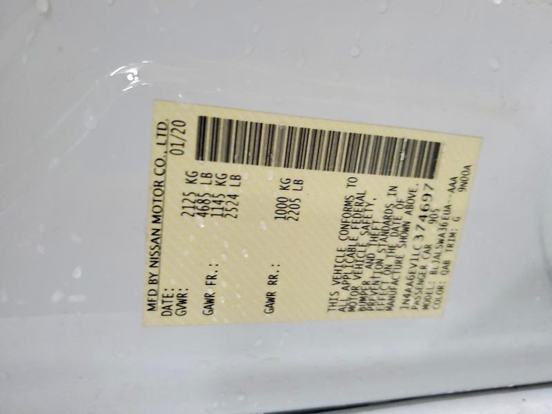 Aukcja sprzedaży 2020 Nissan Maxima, vin: 1N4AA6EV1LC374697, numer aukcji: 51440926