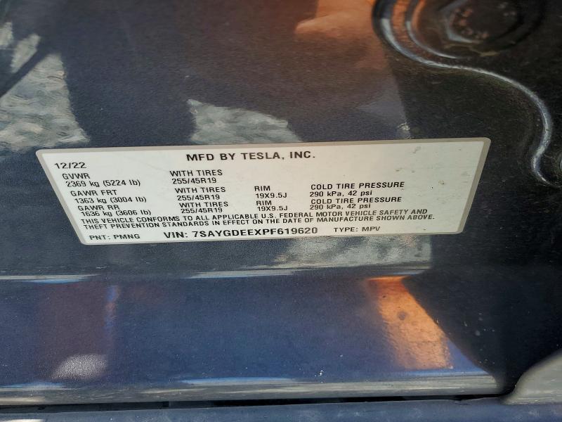 Продажа на аукционе авто 2023 Tesla Model Y, vin: 7SAYGDEEXPF619620, номер лота: 51658356