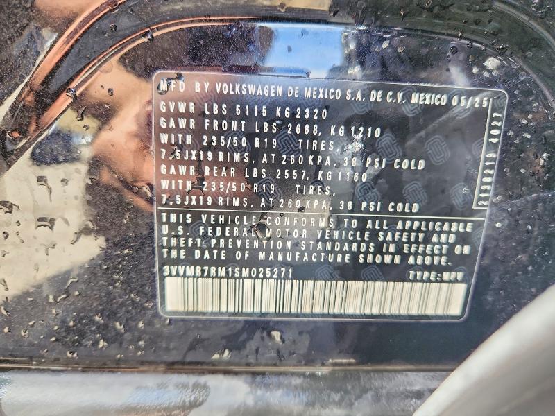 49504156 :رقم المزاد ، 3VVMR7RM1SM025271 vin ، 2025 Volkswagen Tiguan مزاد بيع