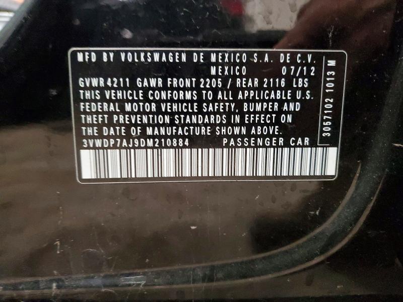 Продаж на аукціоні авто 2013 Volkswagen Jetta, vin: 3VWDP7AJ9DM210884, номер лоту: 48200286