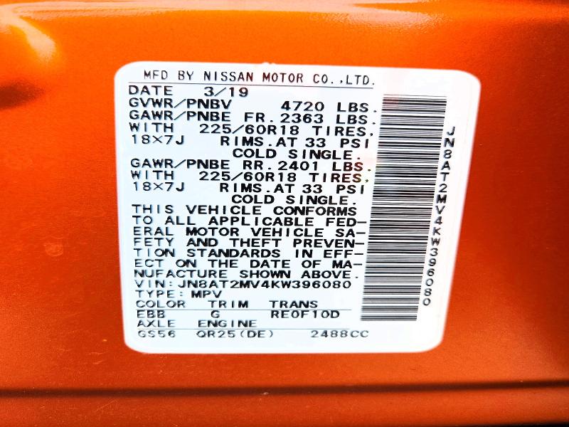 Aukcja sprzedaży 2019 Nissan Rogue, vin: JN8AT2MV4KW396080, numer aukcji: 51866336