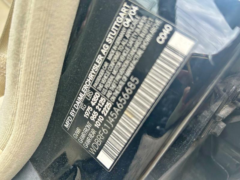 52238096 :رقم المزاد ، WDBRF61J45A656685 vin ، 2005 Mercedes-benz C مزاد بيع