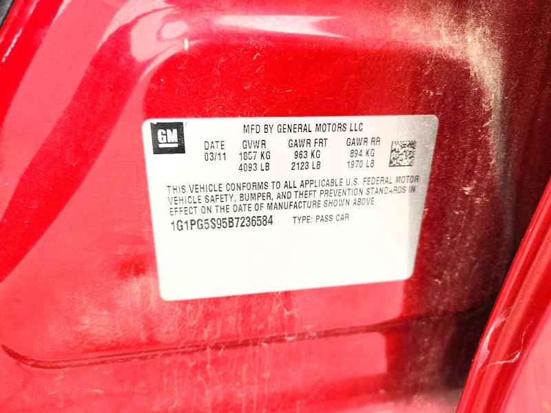 Продаж на аукціоні авто 2011 Chevrolet Cruze, vin: 1G1PG5S95B7236584, номер лоту: 51864096