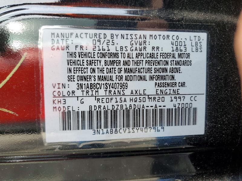 Продаж на аукціоні авто 2025 Nissan Sentra, vin: 3N1AB8CV1SY407969, номер лоту: 48823506