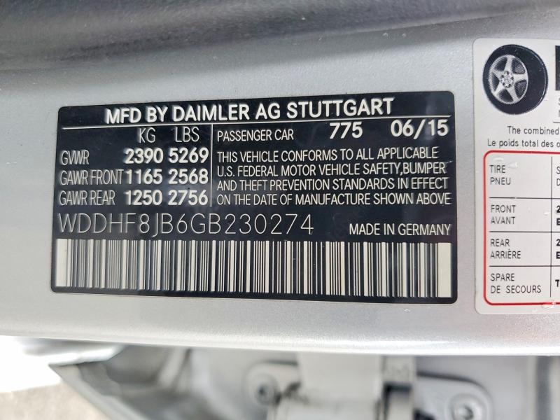 47777586 :رقم المزاد ، WDDHF8JB6GB230274 vin ، 2016 Mercedes-benz E مزاد بيع