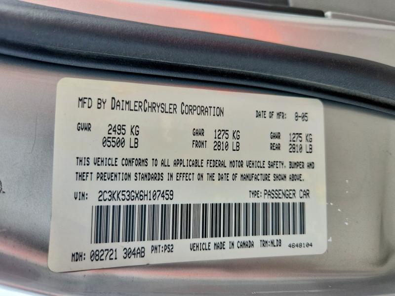 48274146 :رقم المزاد ، 2C3KK53GX6H107459 vin ، 2006 Chrysler 300 مزاد بيع