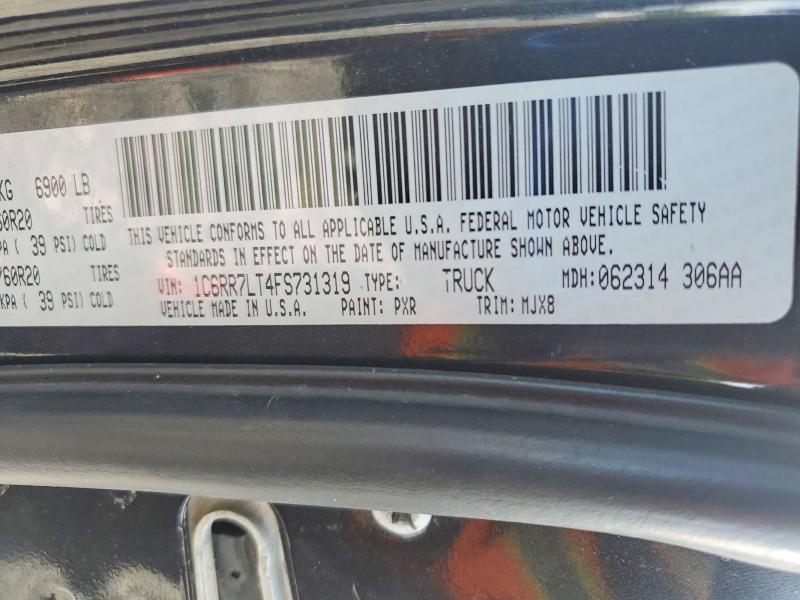 2015 Ram 1500 მანქანა იყიდება აუქციონზე, vin: 1C6RR7LT4FS731319, აუქციონის ნომერი: 49754046