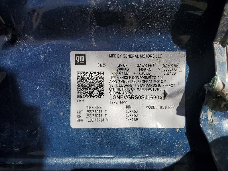 2025 Chevrolet Traverse მანქანა იყიდება აუქციონზე, vin: 1GNEVGRS0SJ169041, აუქციონის ნომერი: 51516626