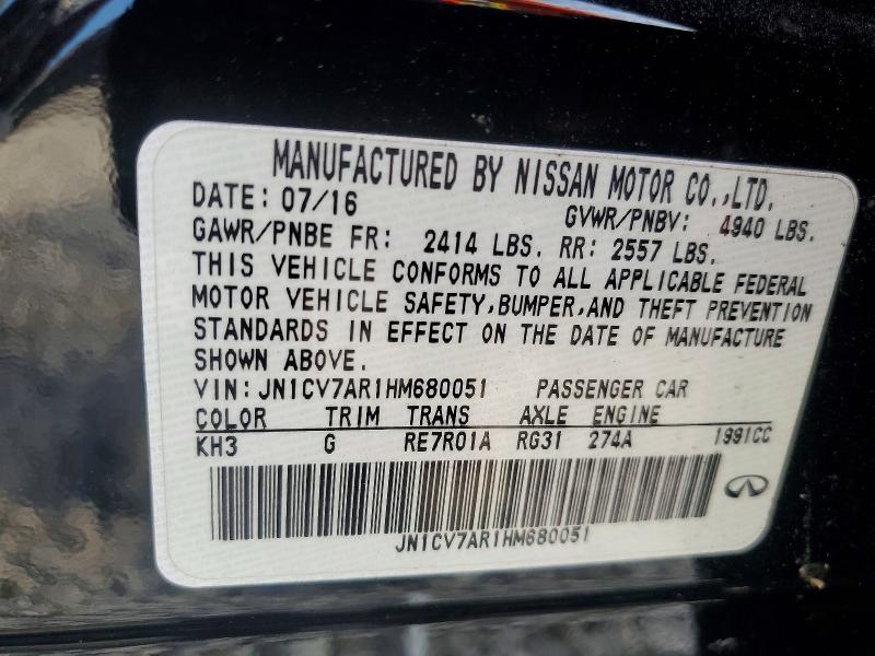 Продажа на аукционе авто 2017 Infiniti Q50, vin: JN1CV7AR1HM680051, номер лота: 51680826