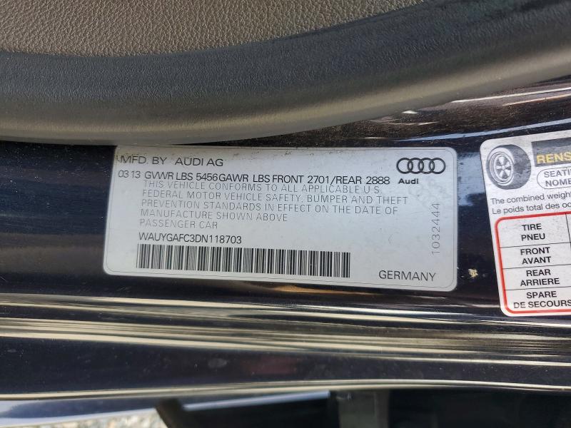 48914926 :رقم المزاد ، WAUYGAFC3DN118703 vin ، 2013 Audi A7 مزاد بيع