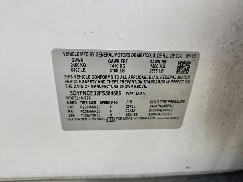 Продаж на аукціоні авто 2015 Cadillac Srx, vin: 3GYFNCE32FS584686, номер лоту: 49296996