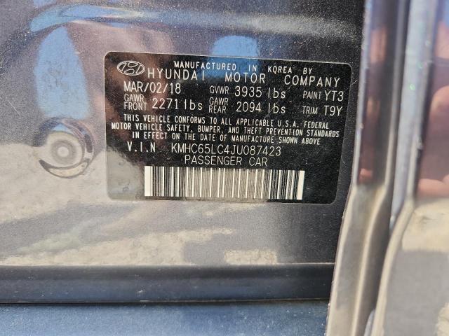 Продаж на аукціоні авто 2018 Hyundai Ioniq, vin: KMHC65LC4JU087423, номер лоту: 51299716