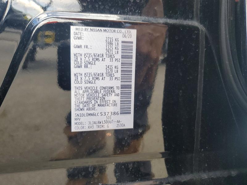 Aukcja sprzedaży 2020 Infiniti Qx60, vin: 5N1DL0MN6LC537386, numer aukcji: 48417546