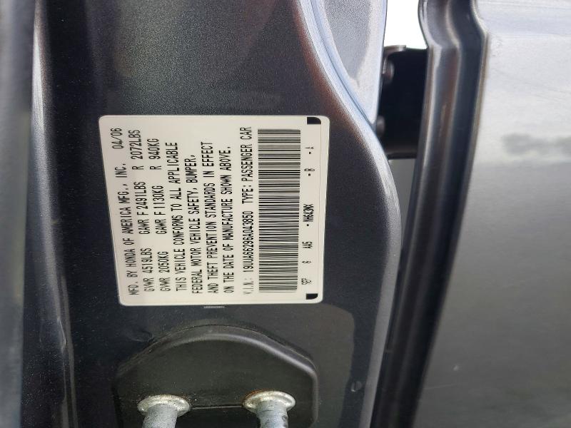 49837746 :رقم المزاد ، 19UUA66296A043850 vin ، 2006 Acura 3.2tl مزاد بيع