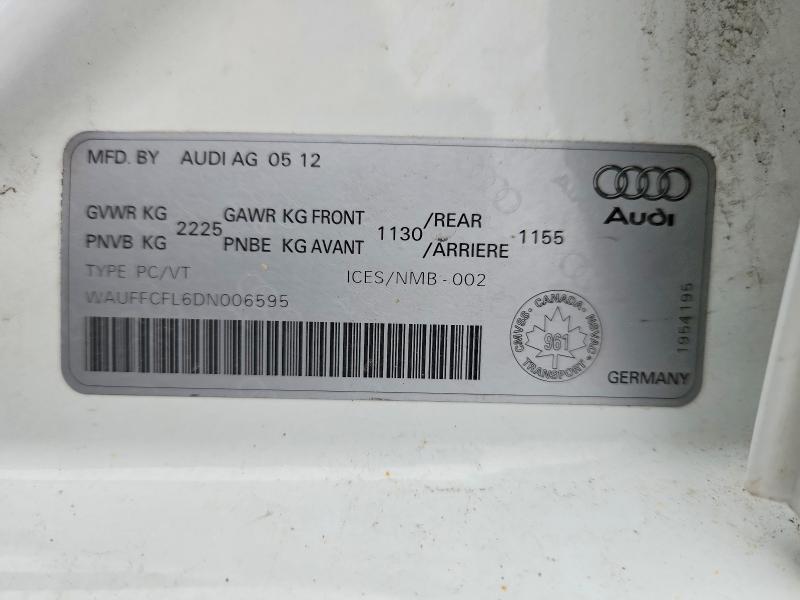 Aukcja sprzedaży 2013 Audi A4, vin: WAUFFCFL6DN006595, numer aukcji: 48291066