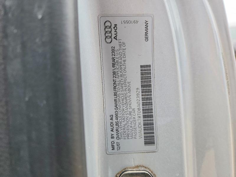 Aukcja sprzedaży 2008 Audi A5, vin: WAUDK78T08A023929, numer aukcji: 48390806