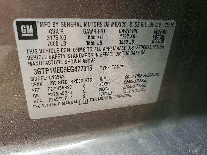 Aukcja sprzedaży 2014 Gmc Sierra, vin: 3GTP1VEC5EG477313, numer aukcji: 48656356