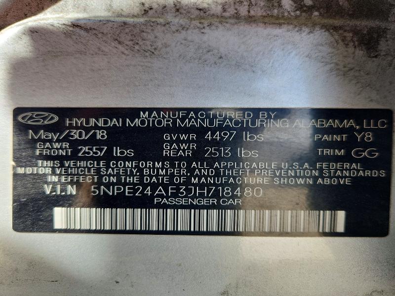 Продажа на аукционе авто 2018 Hyundai Sonata, vin: 5NPE24AF3JH718480, номер лота: 51281826
