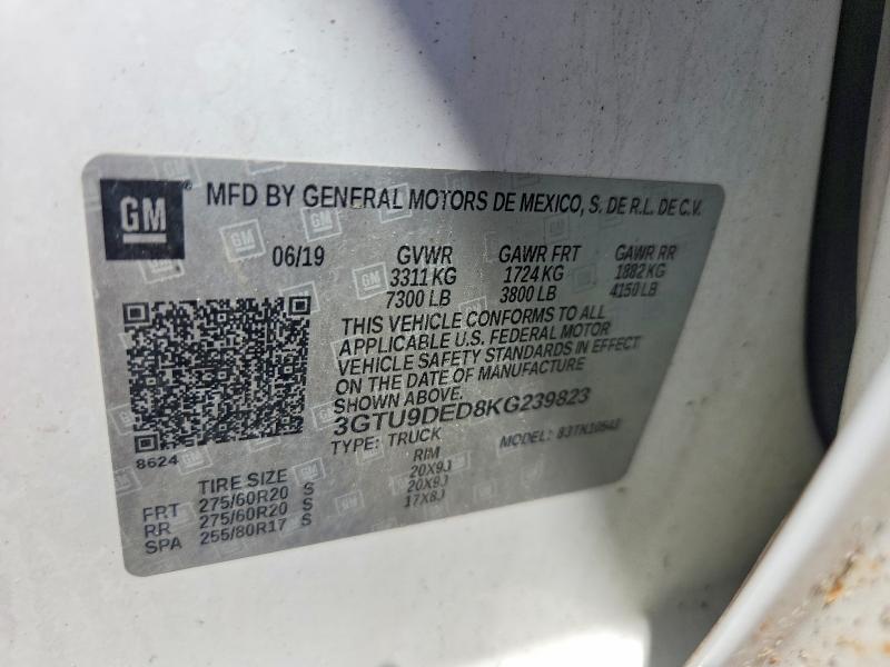 Продажа на аукционе авто 2019 Gmc Sierra, vin: 3GTU9DED8KG239823, номер лота: 50746536