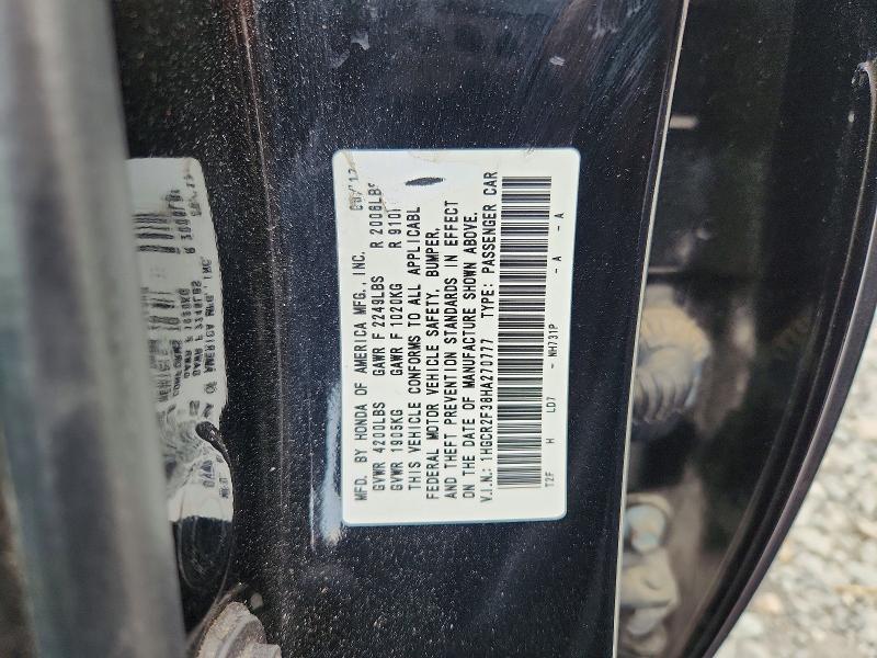 Aukcja sprzedaży 2017 Honda Accord, vin: 1HGCR2F38HA270777, numer aukcji: 50801666