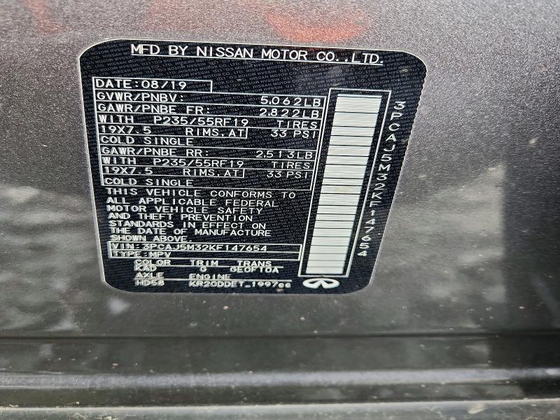 Aukcja sprzedaży 2019 Infiniti Qx50, vin: 3PCAJ5M32KF147654, numer aukcji: 48472206