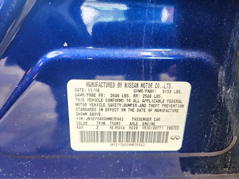 Продажа на аукционе авто 2017 Infiniti Q50, vin: JN1EV7AR0HM835942, номер лота: 48294526