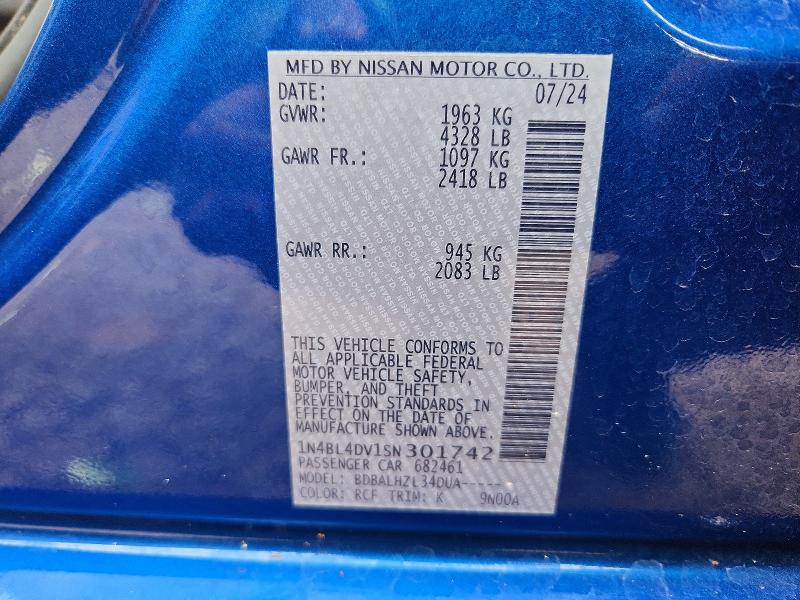 Продаж на аукціоні авто 2025 Nissan Altima, vin: 1N4BL4DV1SN301742, номер лоту: 48534466