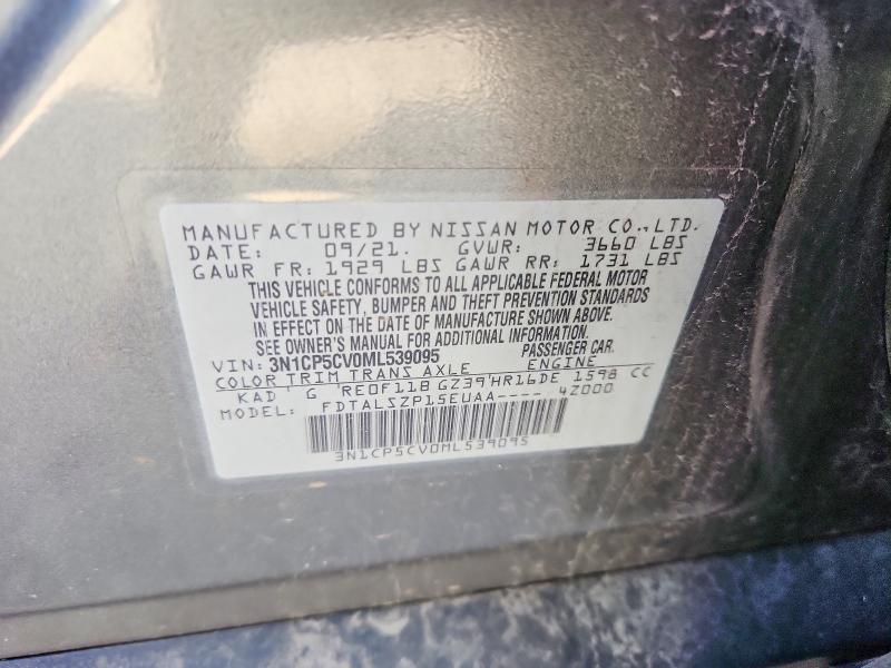 Продаж на аукціоні авто 2021 Nissan Kicks, vin: 3N1CP5CV0ML539095, номер лоту: 50308966
