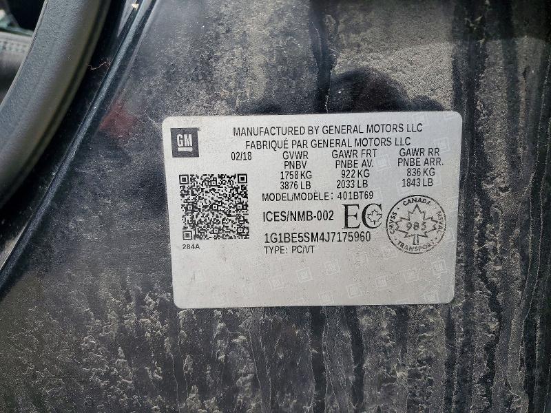 Aukcja sprzedaży 2018 Chevrolet Cruze, vin: 1G1BE5SM4J7175960, numer aukcji: 48237446