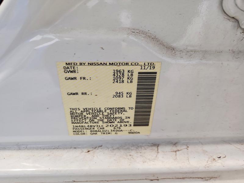 Продаж на аукціоні авто 2020 Nissan Altima 4d, vin: 1N4BL4BV3LC202193, номер лоту: 48664626